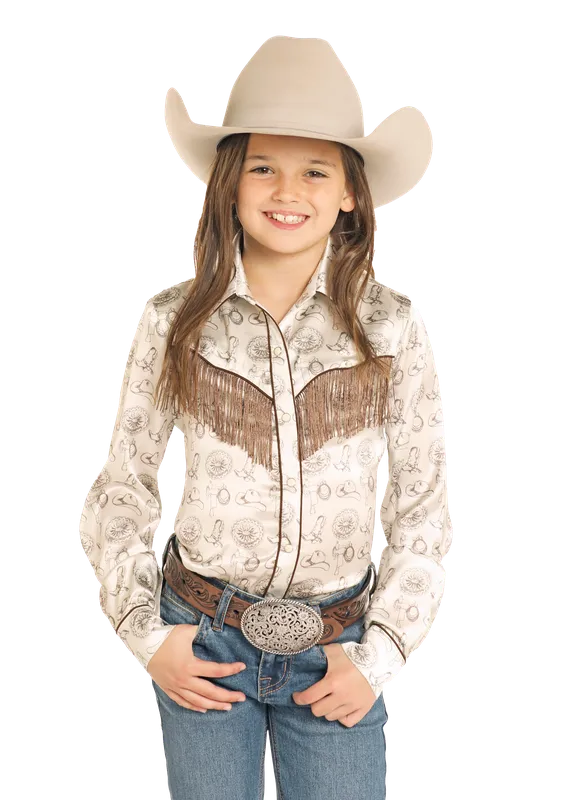 Girl's Rock & Roll Cowgirl Snap Front Shirt #BGN2S04517