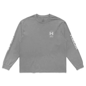 Globe Chest L/S Tee | Heather Grey