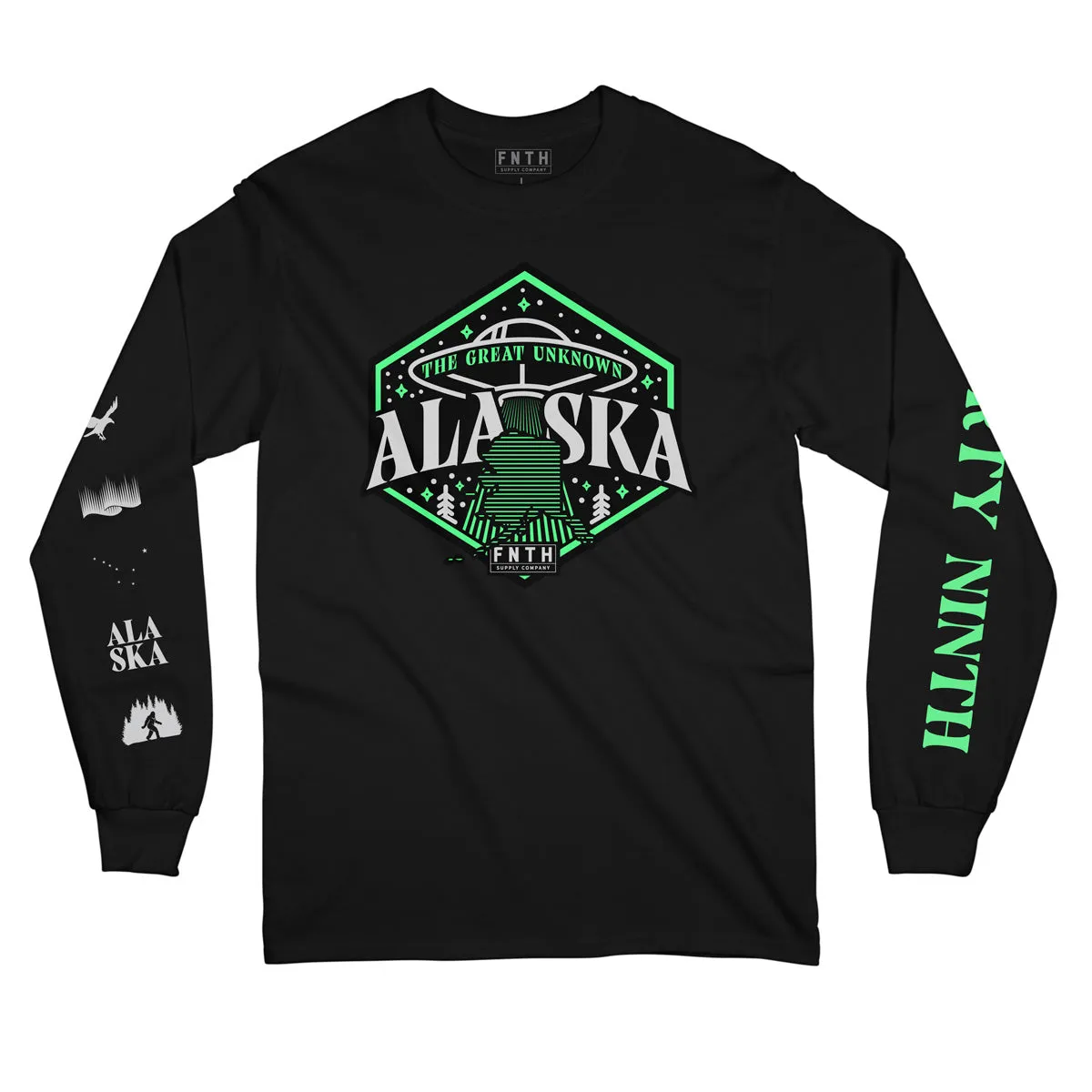 Great Unknown Long Sleeve Black T-Shirt