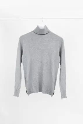 GREY ROLL NECK KNIT