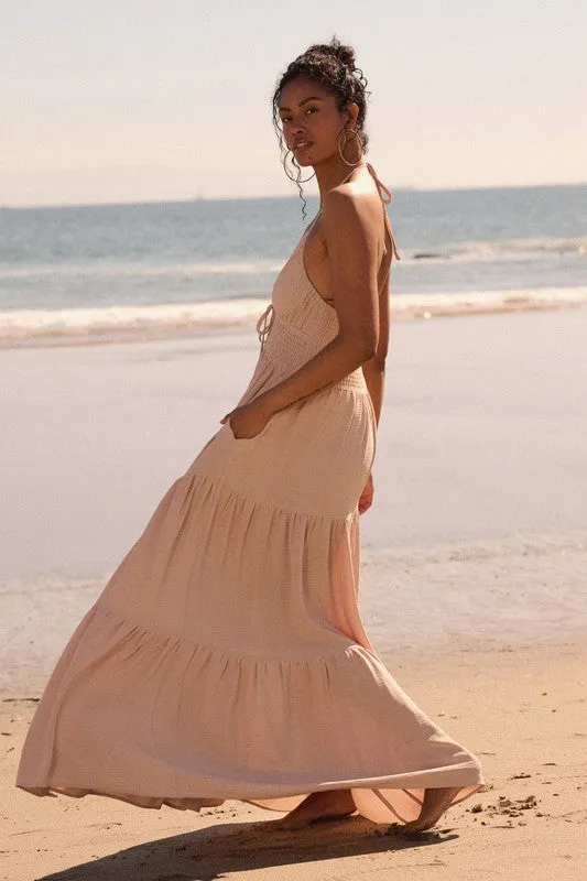 HALTER STYLE MAXI DRESS (SAND)