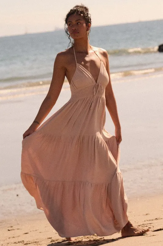 HALTER STYLE MAXI DRESS (SAND)