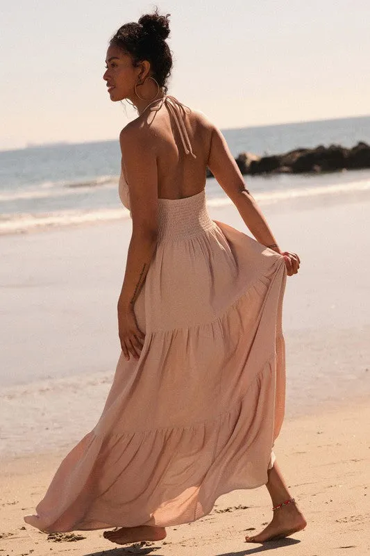 HALTER STYLE MAXI DRESS (SAND)