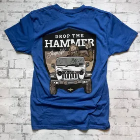 Hammer Down "Sasquatch Jeep Badge" Short Sleeve T-shirt - Royal