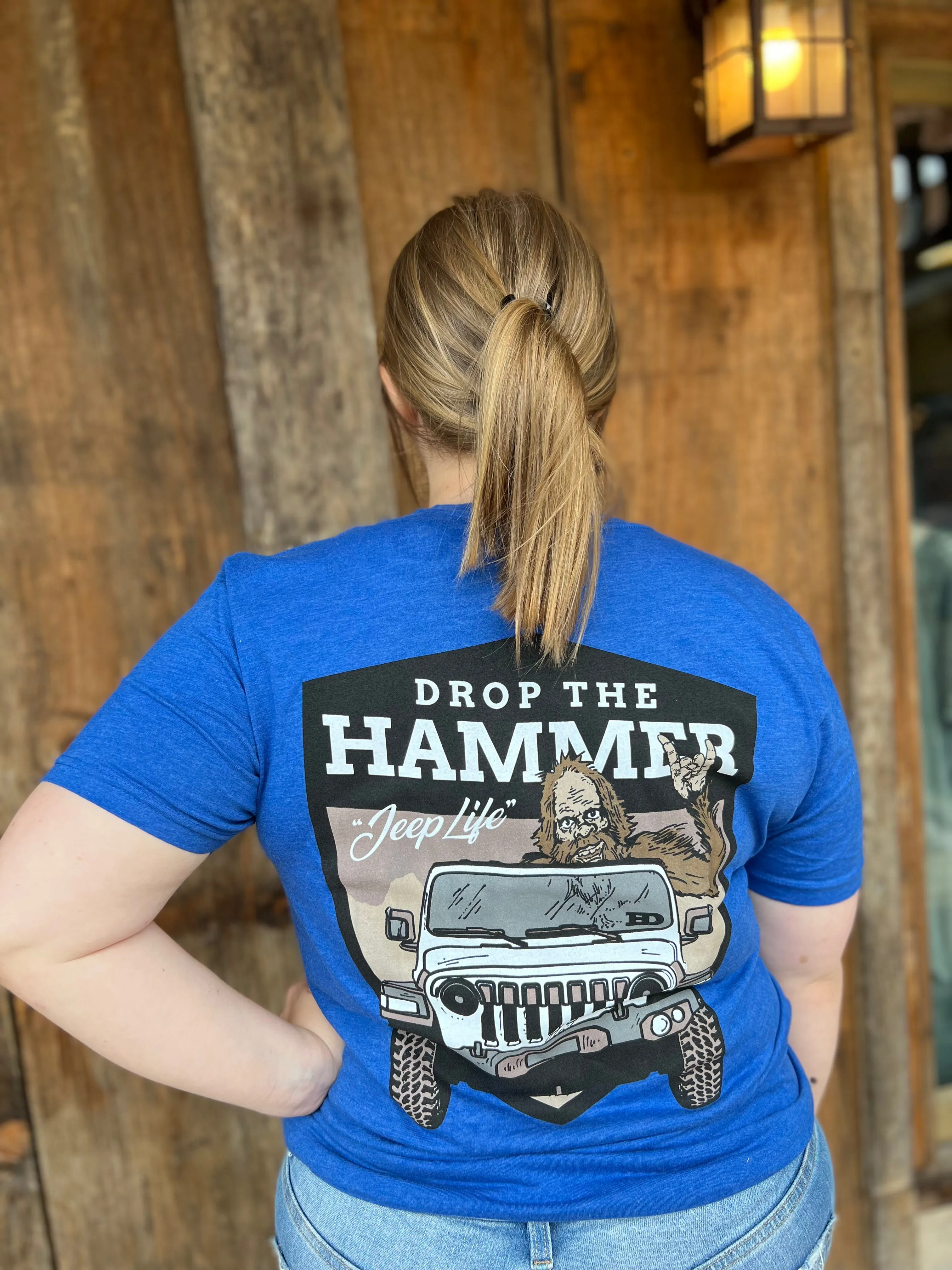 Hammer Down "Sasquatch Jeep Badge" Short Sleeve T-shirt - Royal