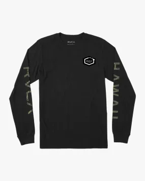 Hawaii Hex Long Sleeve Tee - Black