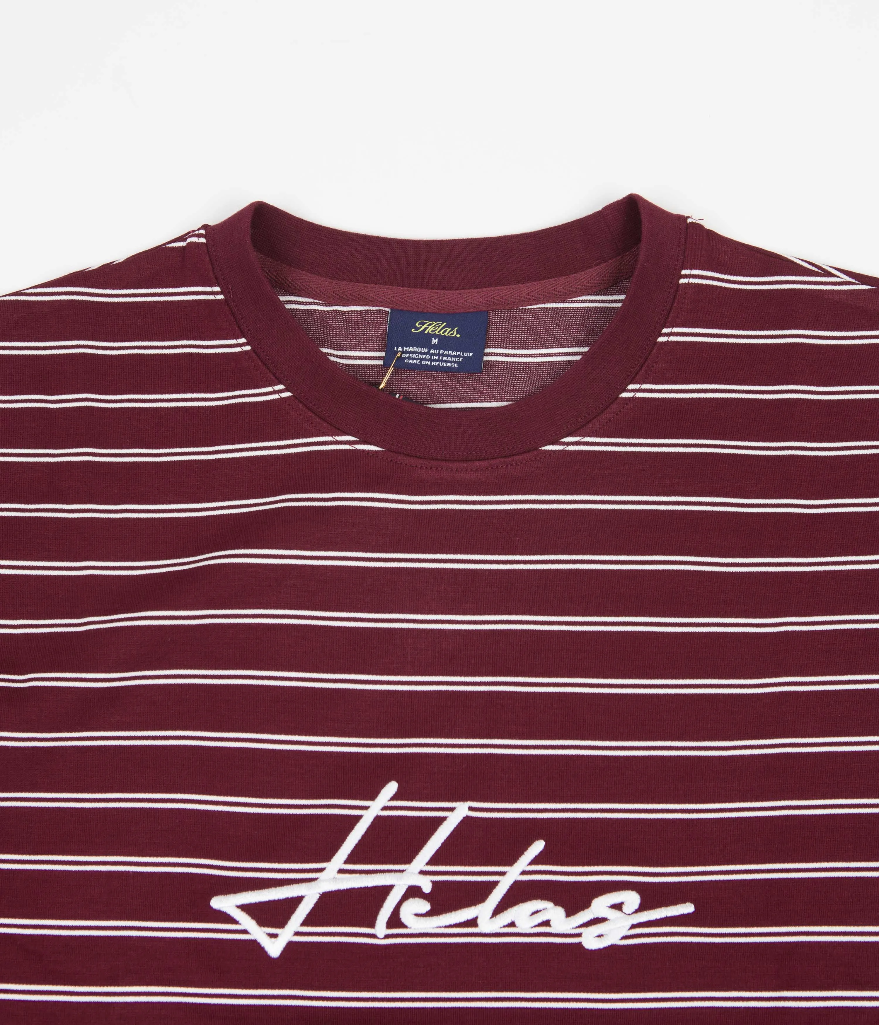 Helas Rayure Long Sleeve T-Shirt - Burgundy / White