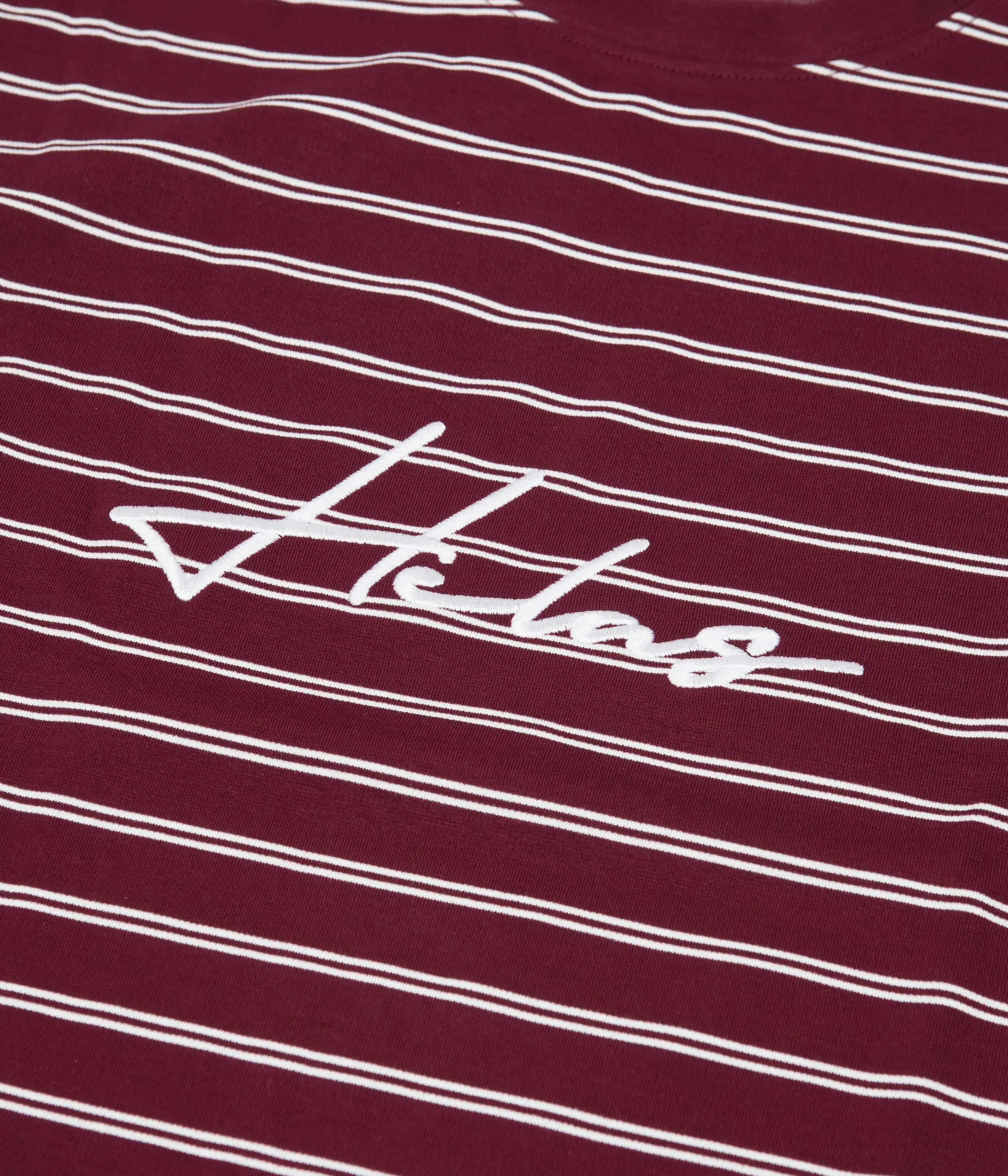 Helas Rayure Long Sleeve T-Shirt - Burgundy / White