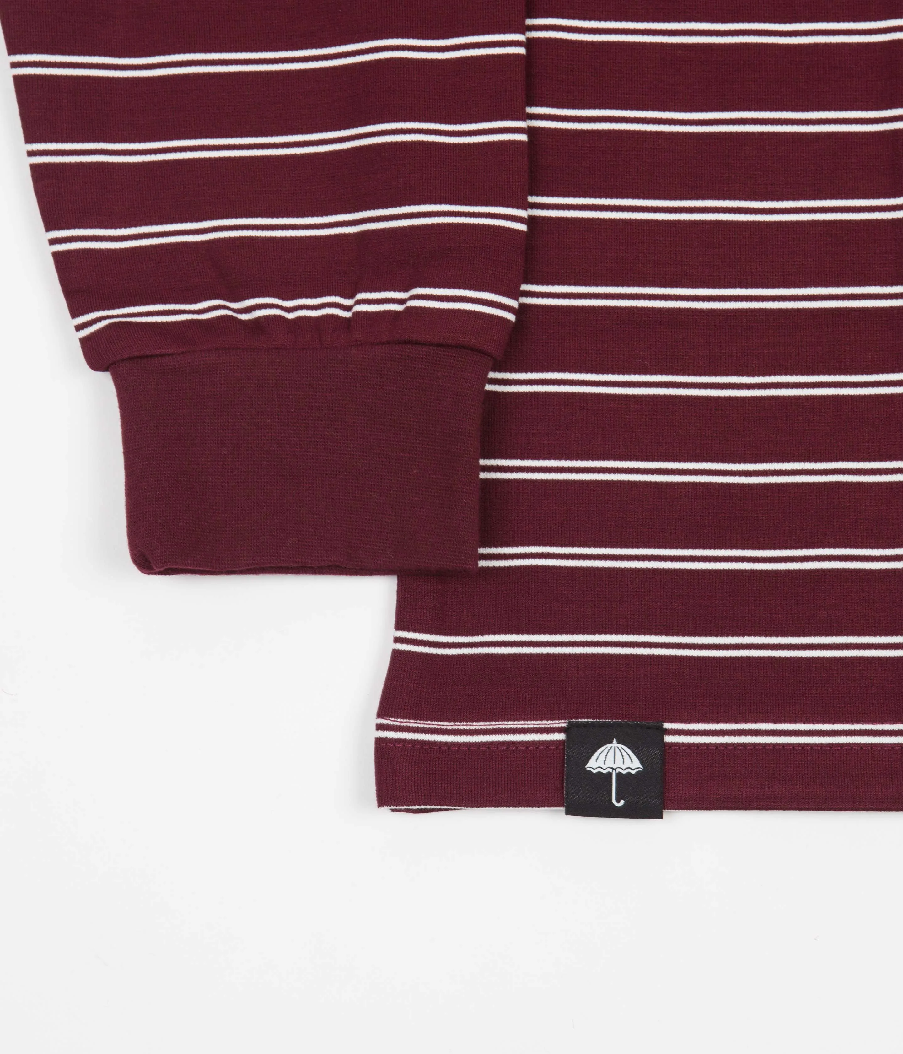 Helas Rayure Long Sleeve T-Shirt - Burgundy / White