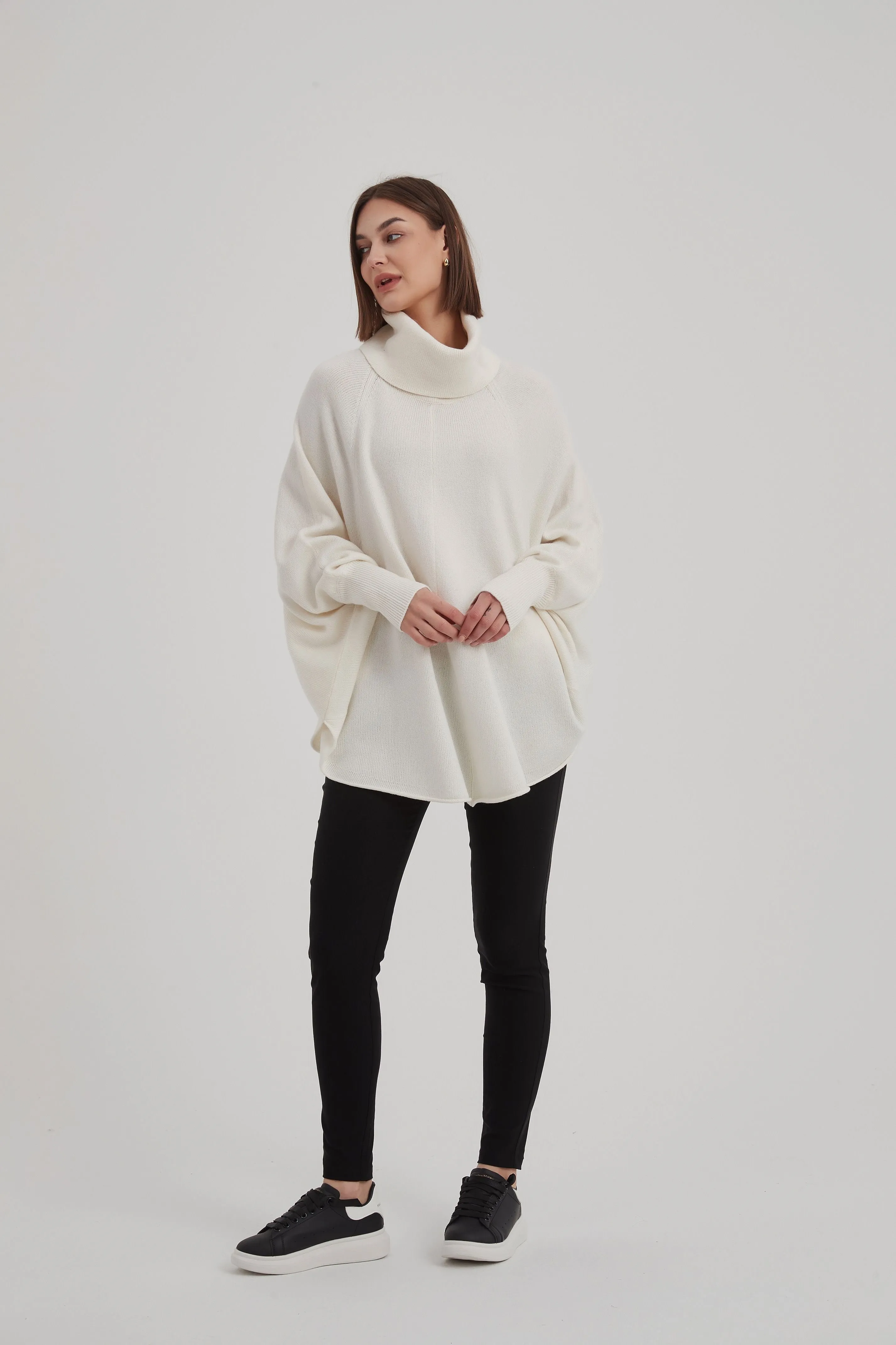 High Neck Oversized Knit Ivory