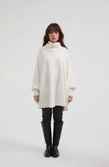 High Neck Oversized Knit Ivory