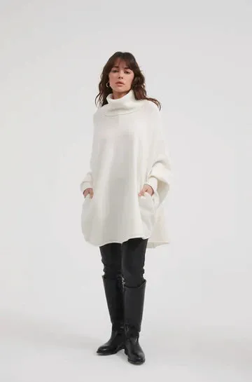 High Neck Oversized Knit Ivory