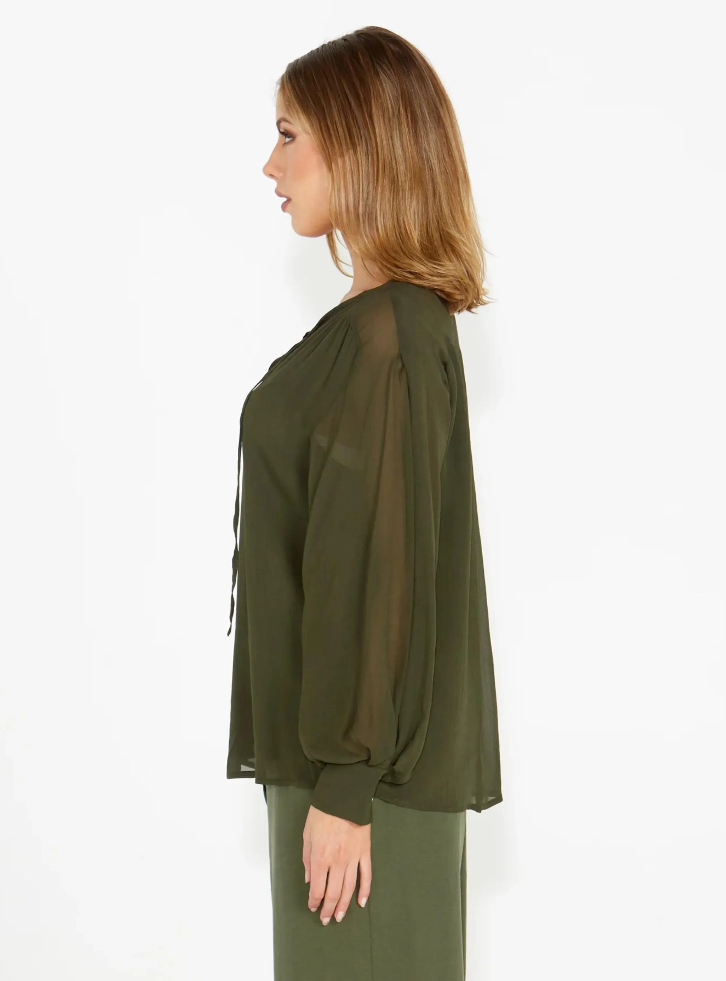 HONEST BOHO BLOUSE - Olive