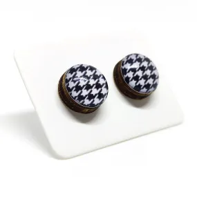 Houndstooth Stud Earrings by Candi Cove Designs