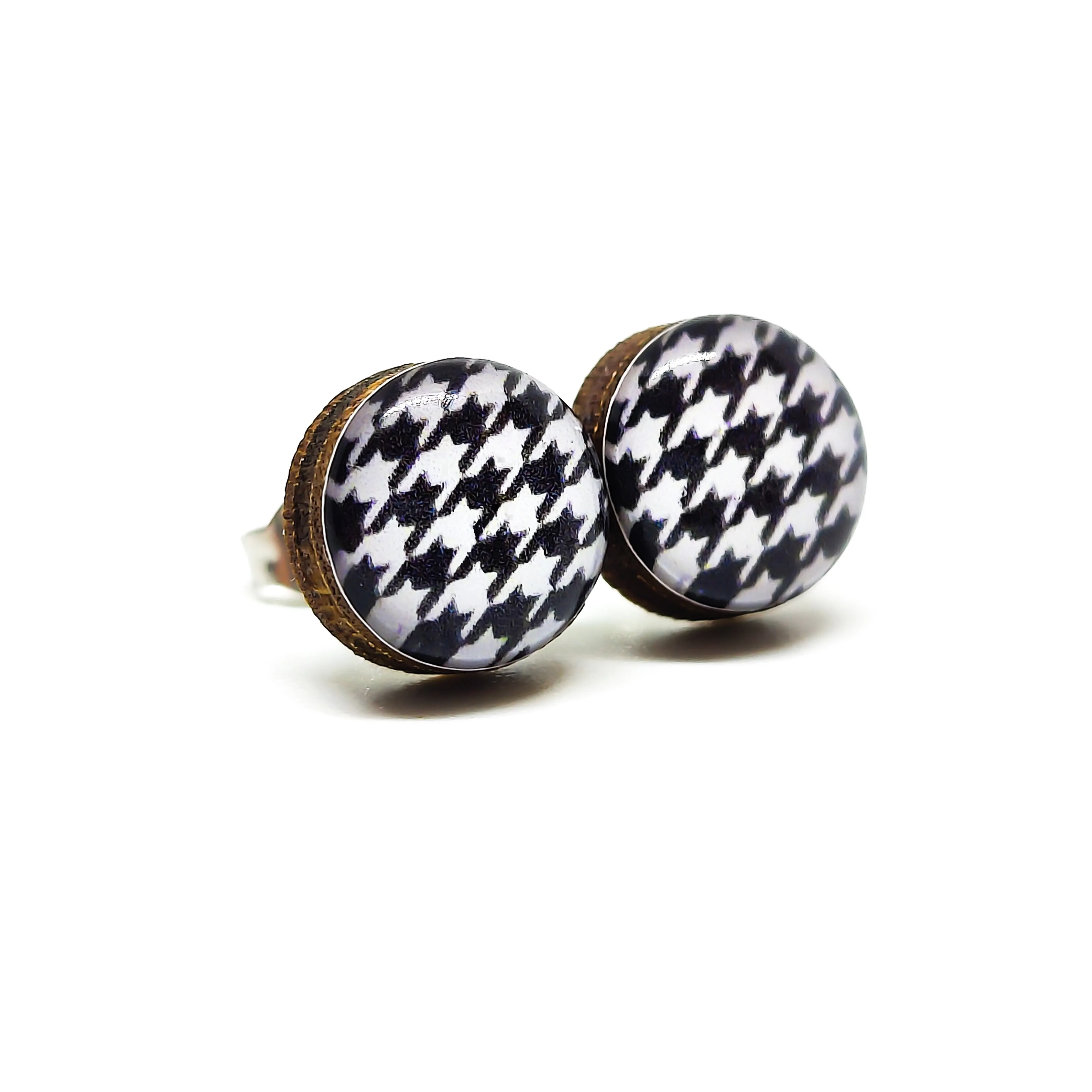 Houndstooth Stud Earrings by Candi Cove Designs