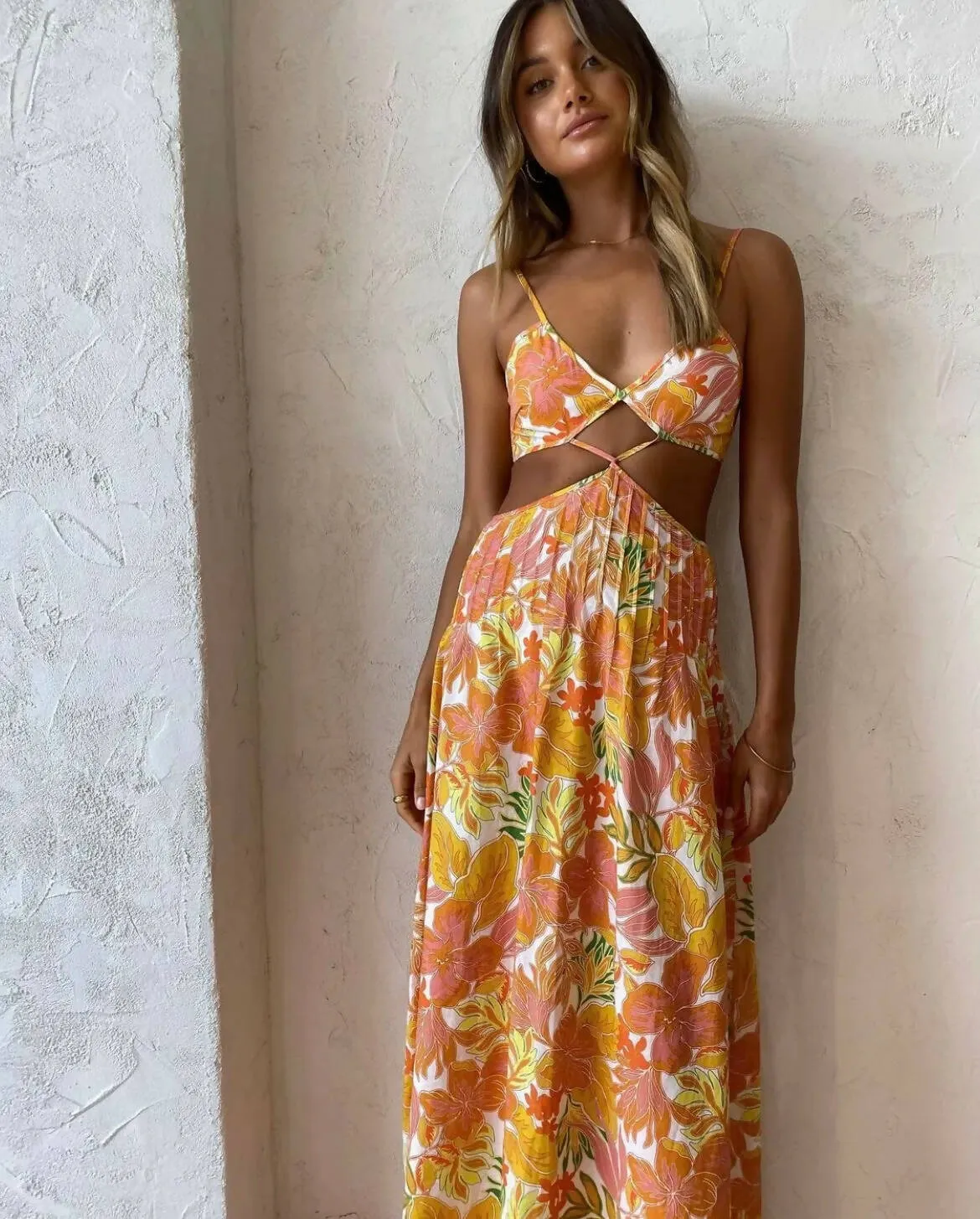 Issy Citrus Dress in Aloha Print