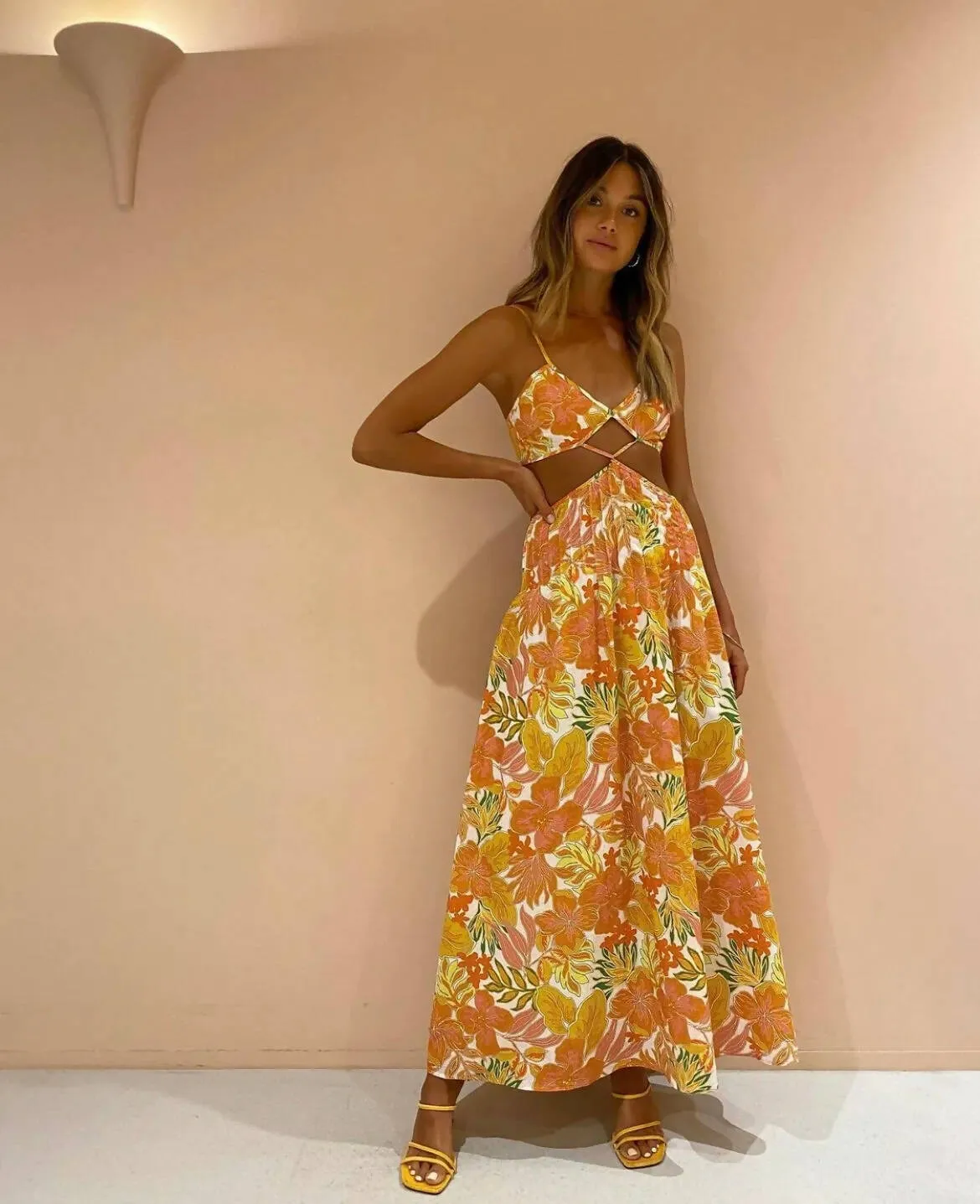 Issy Citrus Dress in Aloha Print