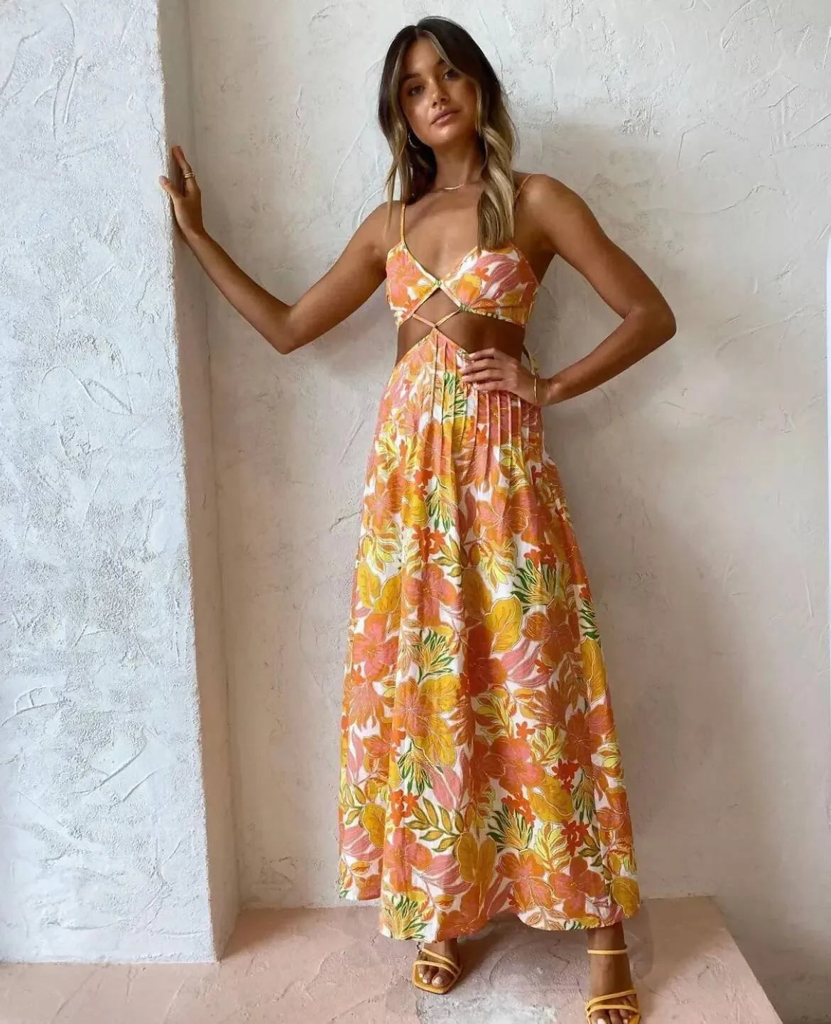 Issy Citrus Dress in Aloha Print