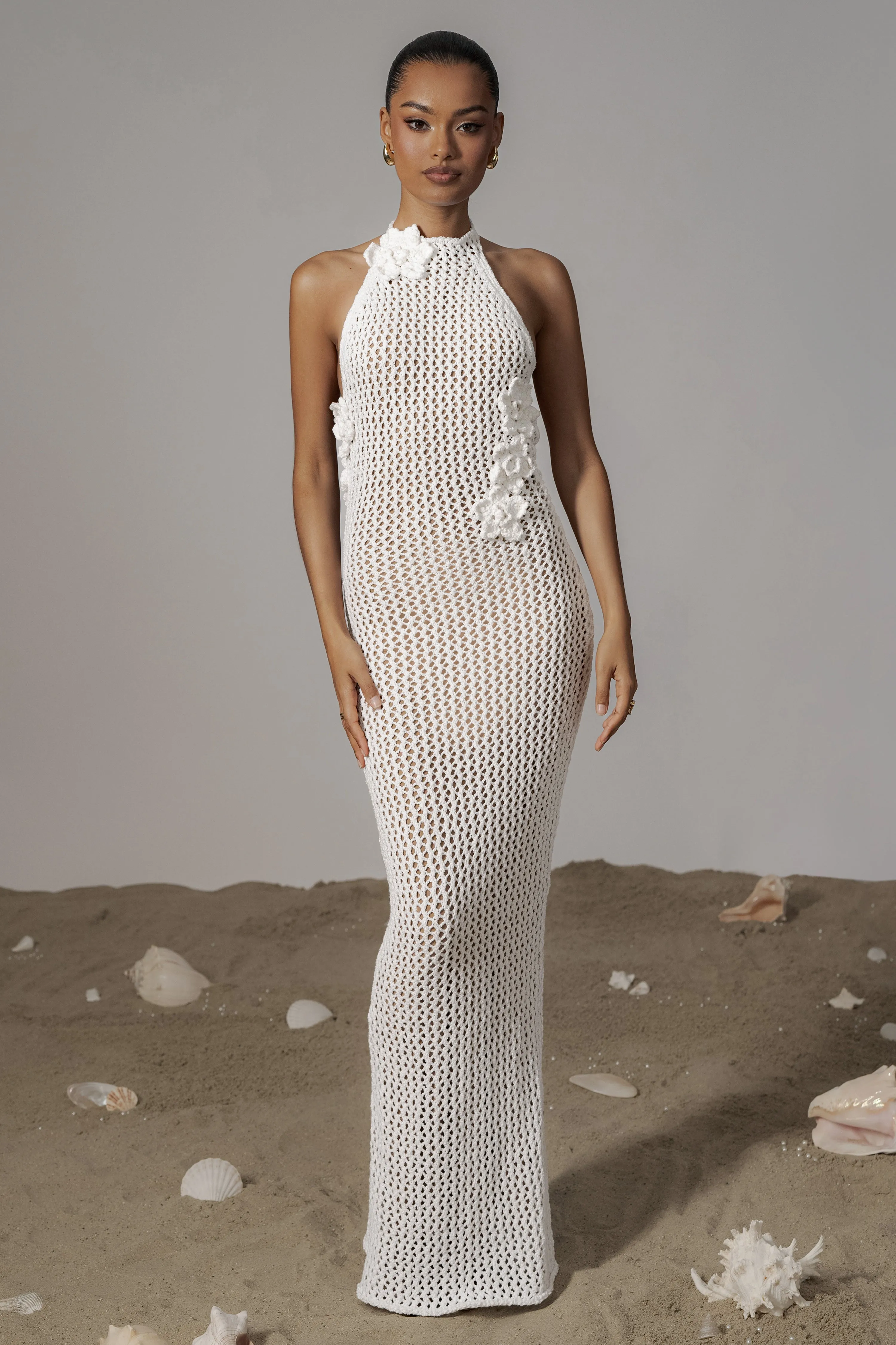 Ivory Paradise Crochet Maxi Dress