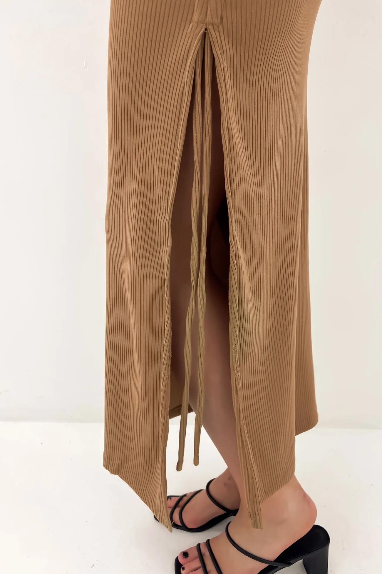 Jayden Ribbed Maxi Dress Latte