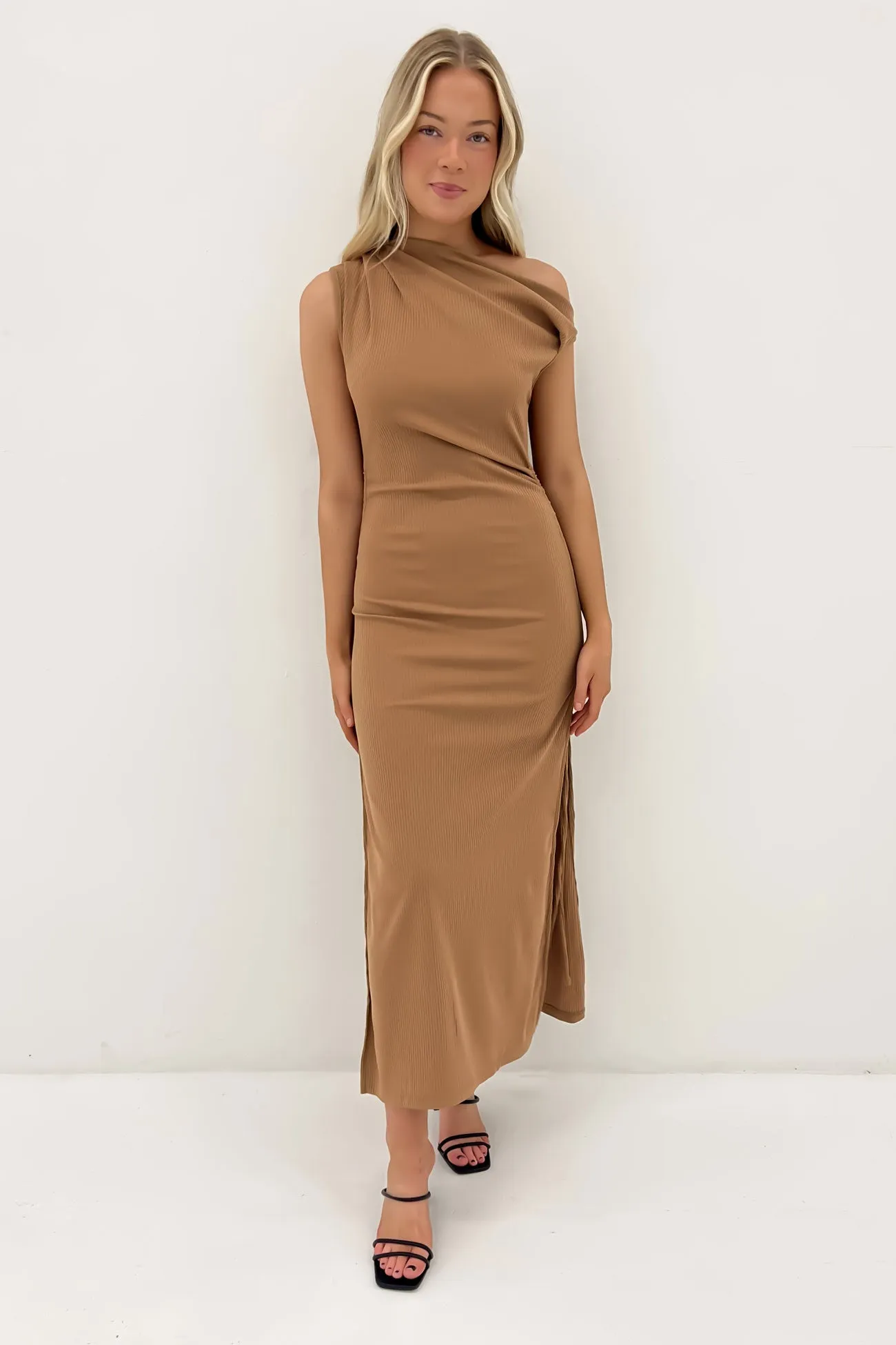 Jayden Ribbed Maxi Dress Latte