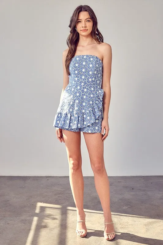 Jenny Eyelet Ruffle Romper