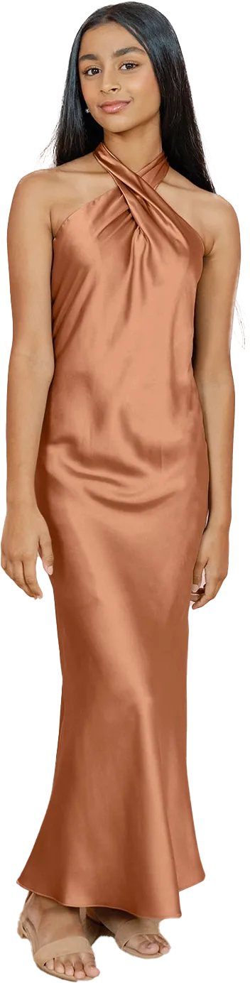 Juniors Athena Satin Dress | Made To Order