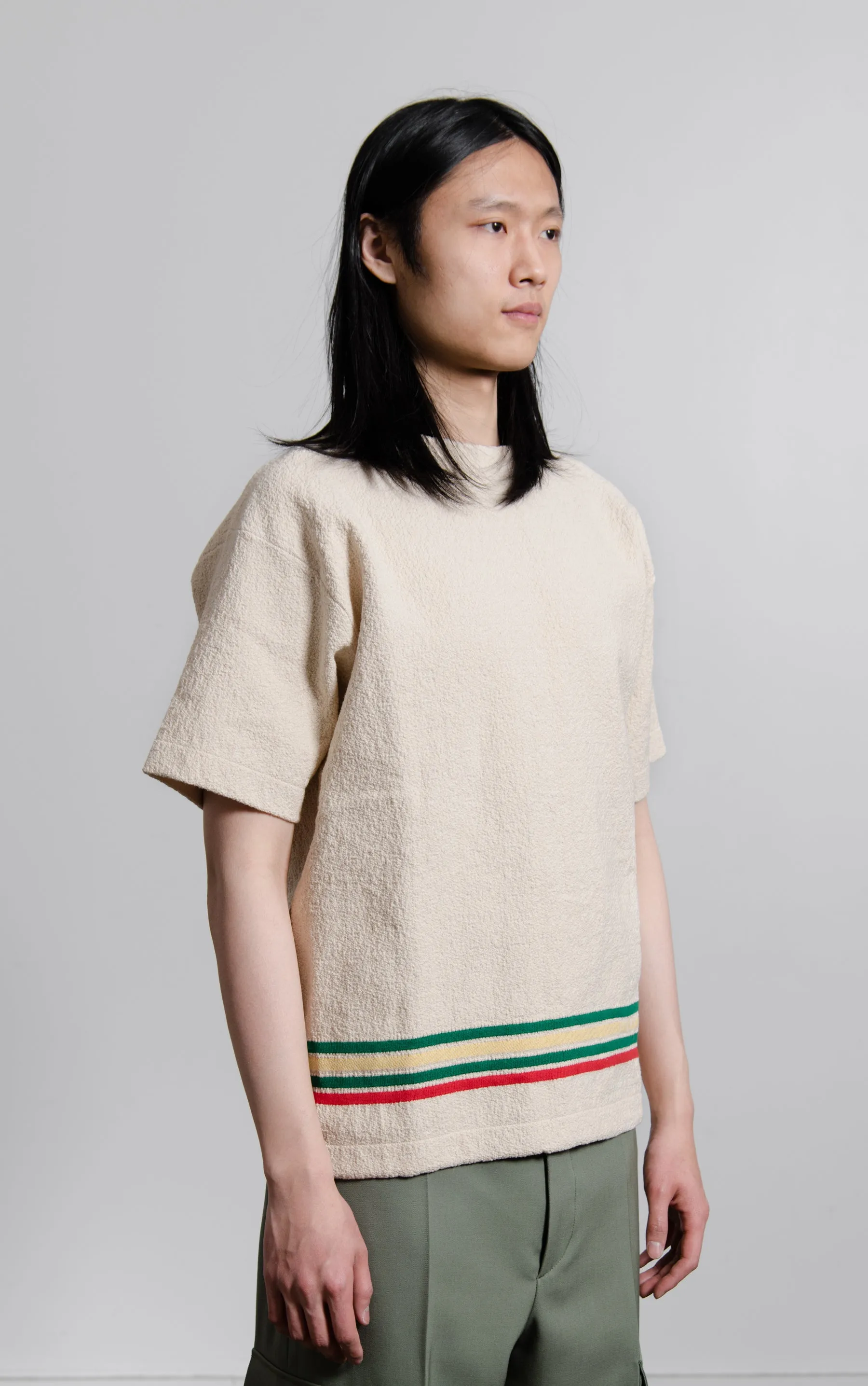 Knit Striped Tee Natural JPUU751509