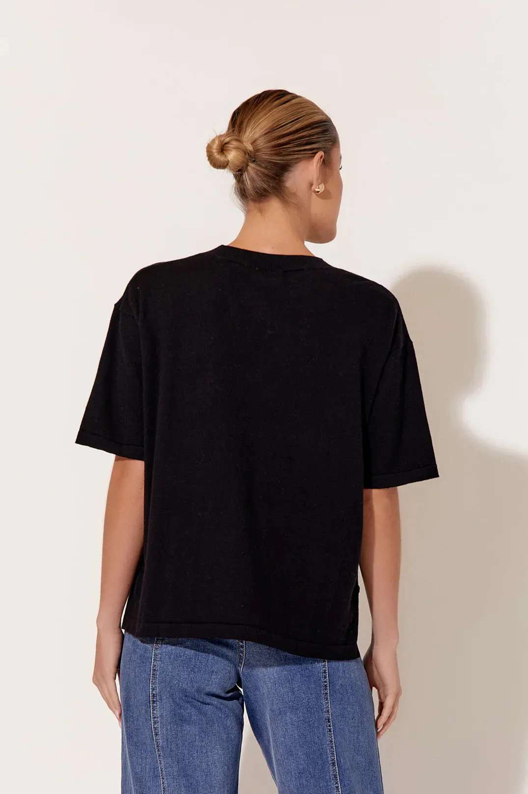 Laney Cotton Cashmere Knit Top Black