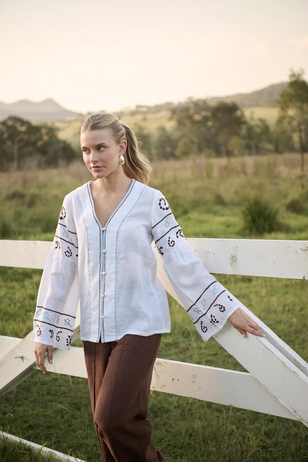 Lavet Linen Blouse - White