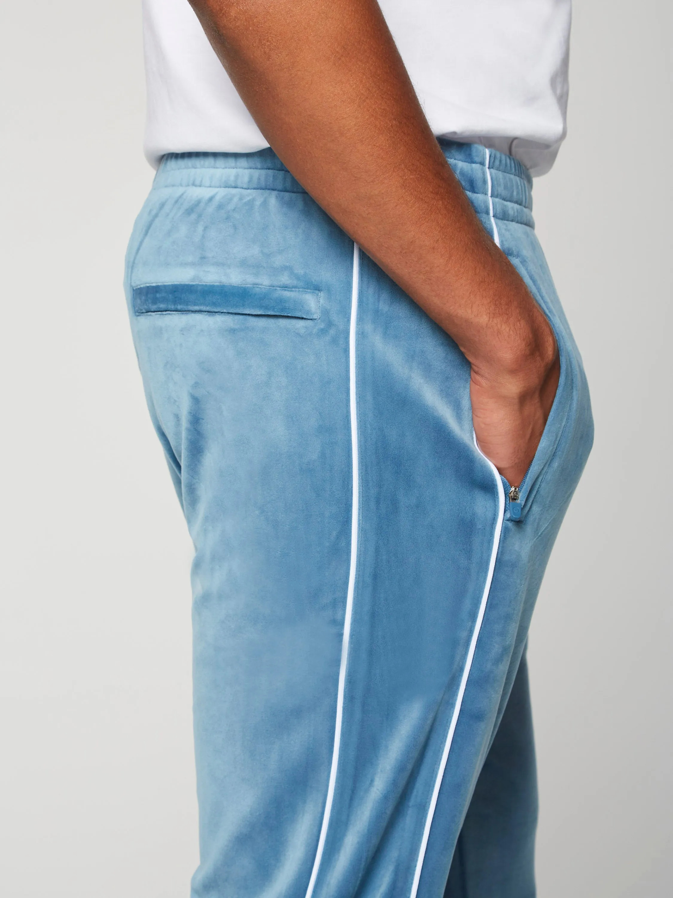 Lioni Velour Track Pant- Stellar