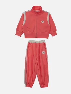 Little Surprise Box,Casual Dark Peach 2Pcs Track Suit Set For Kids & Tweens