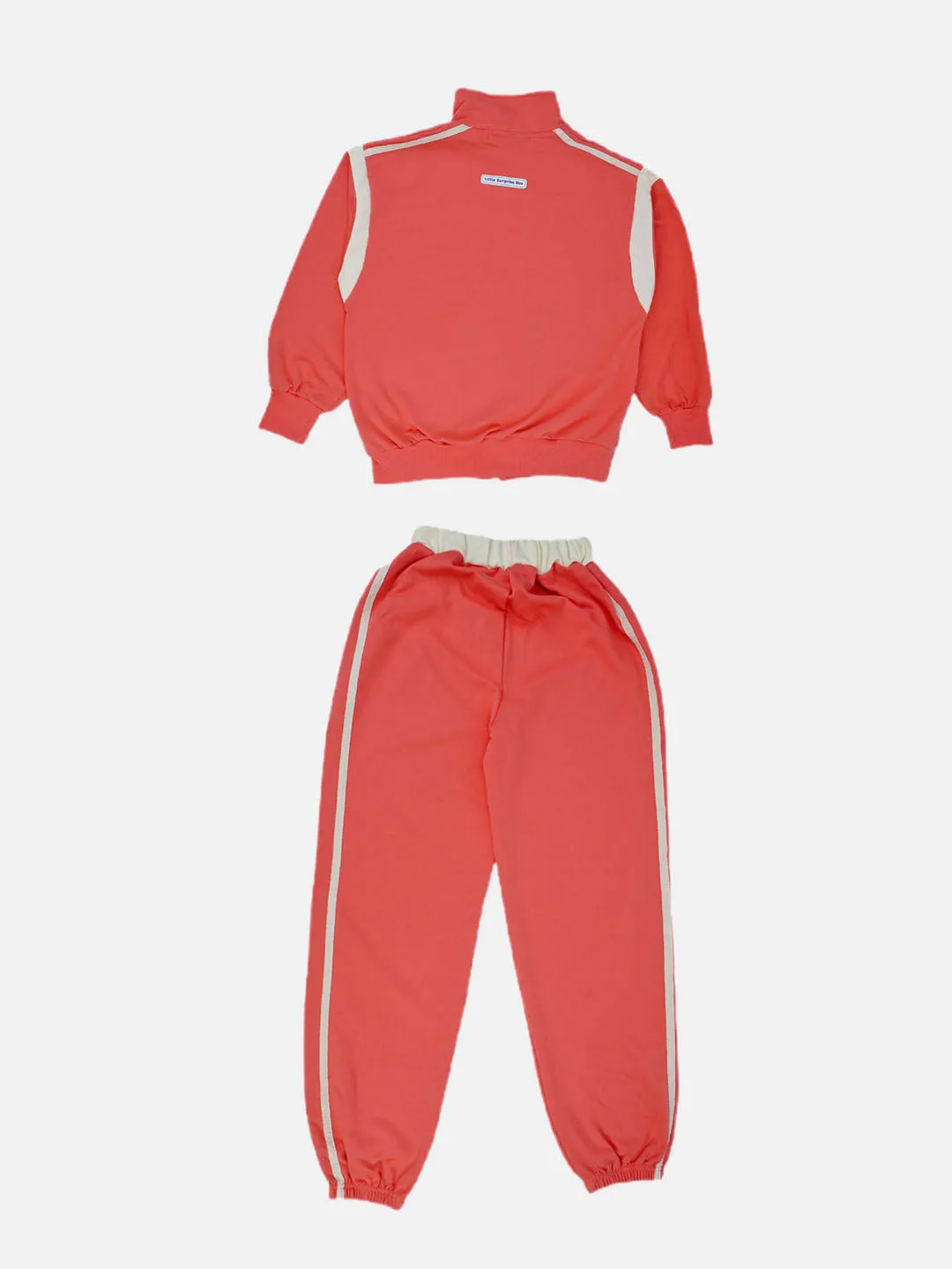 Little Surprise Box,Casual Dark Peach 2Pcs Track Suit Set For Kids & Tweens