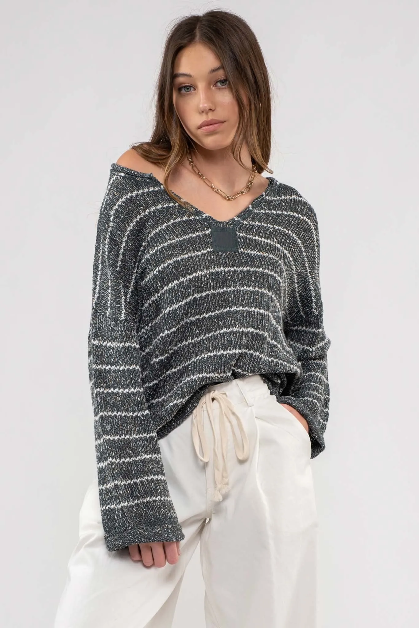 Living Free Striped Knit Top