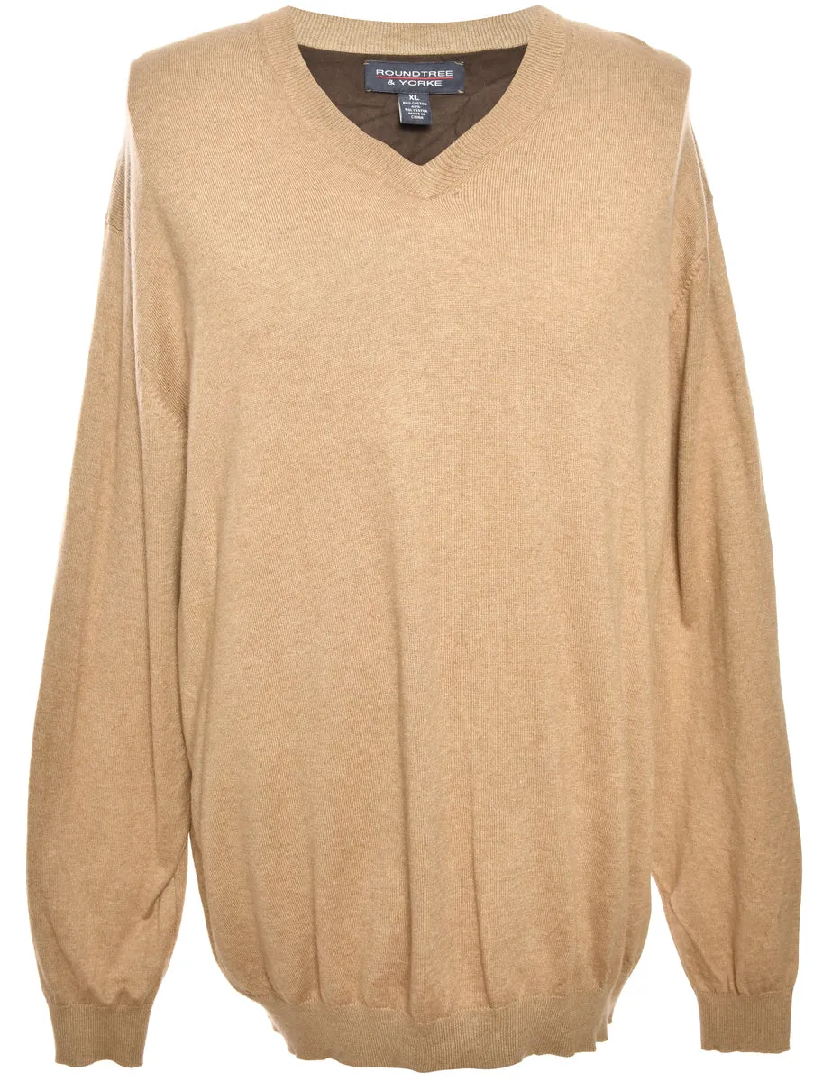 Long Sleeved Brown Jumper - XL