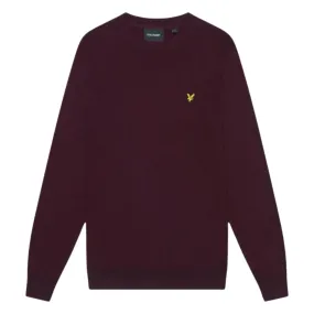 Lyle & Scott Crew Neck Rich Burgundy Pull Over Jumper