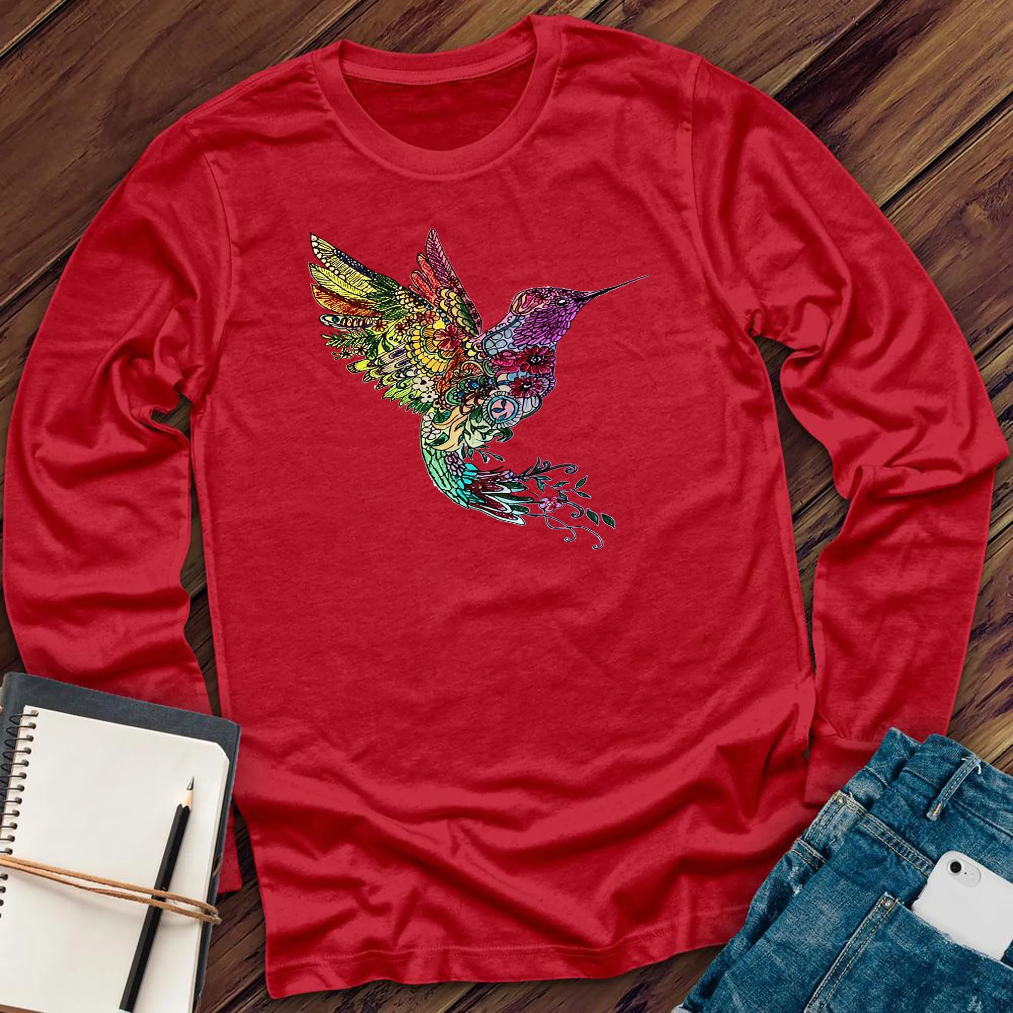 Mandala Humming Bird Long Sleeve