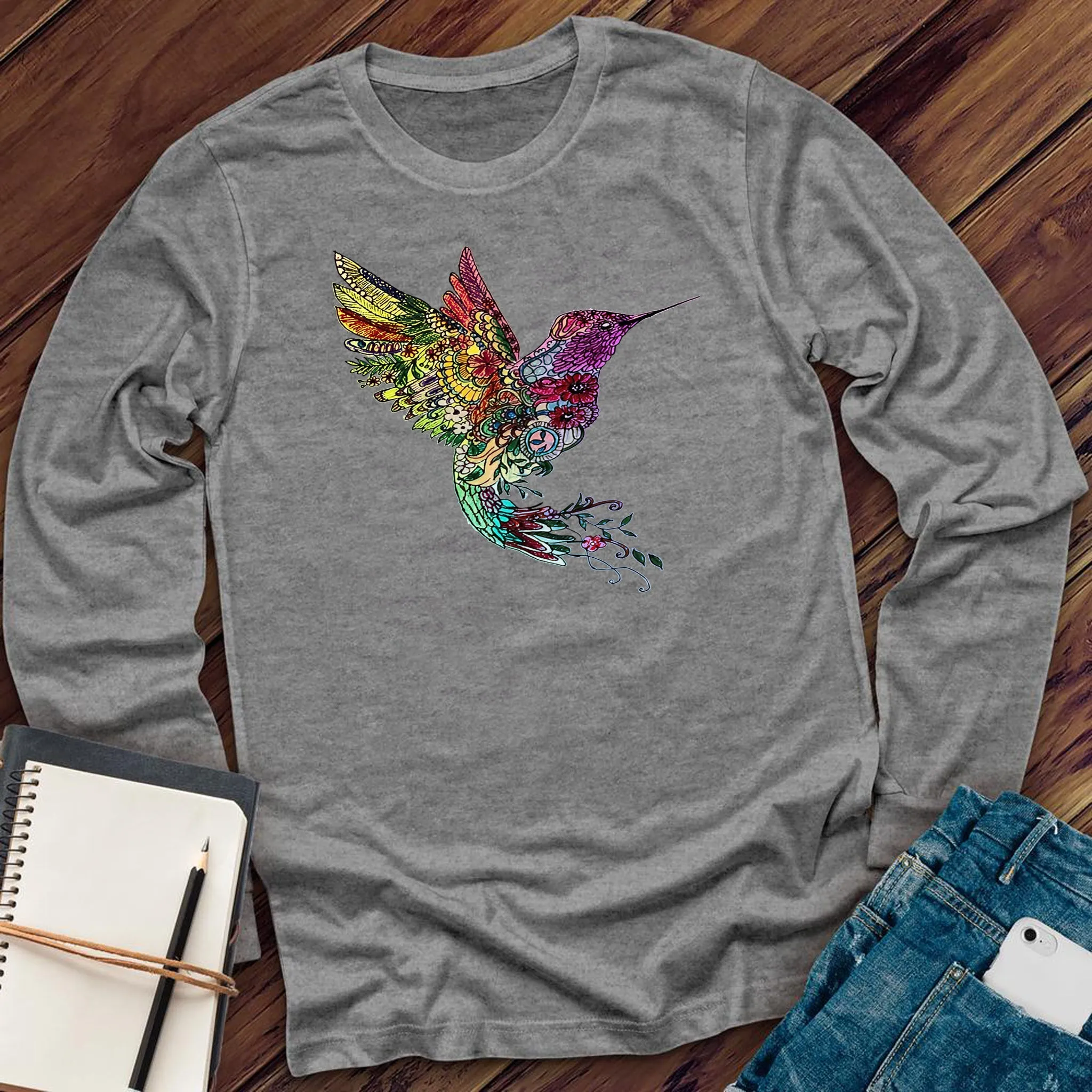 Mandala Humming Bird Long Sleeve