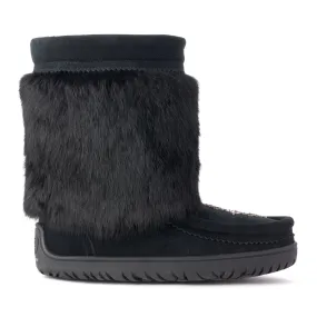 Manitobah Mukluks Suede Half Mukluks- Black