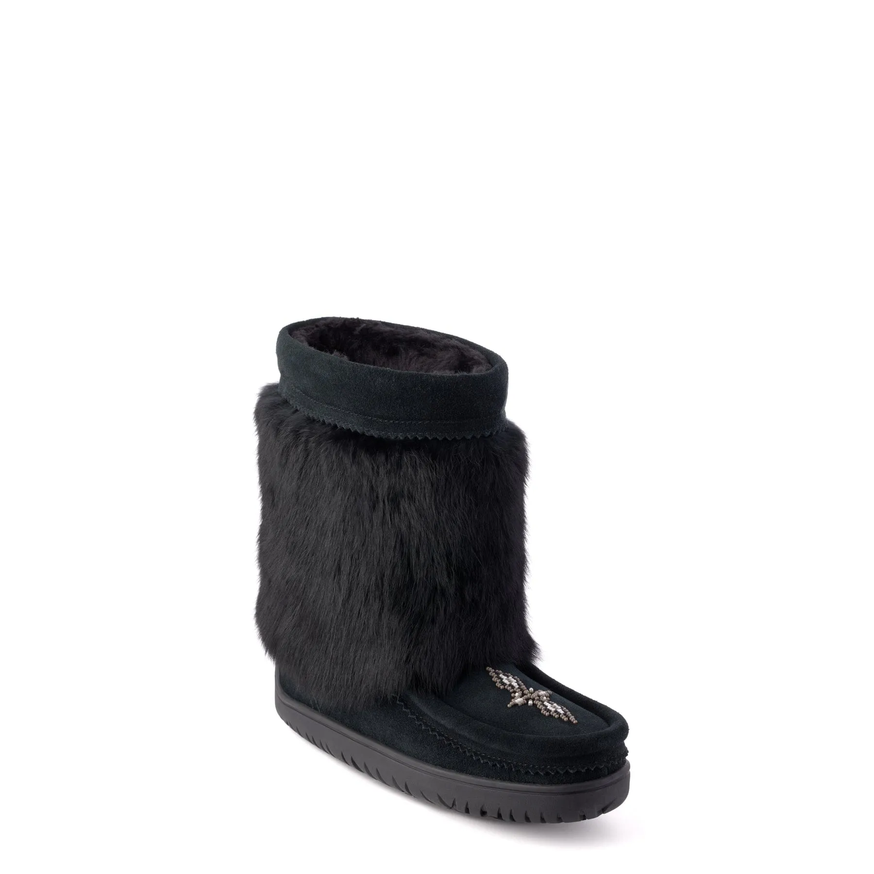 Manitobah Mukluks Suede Half Mukluks- Black