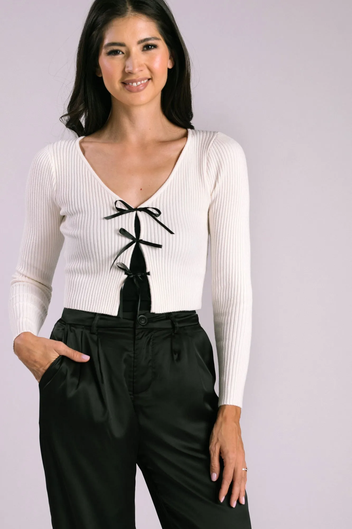 Maxine Bow Knit Top