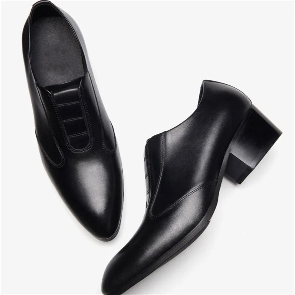 Men Pointed Toe Low Top Oxford Shoes