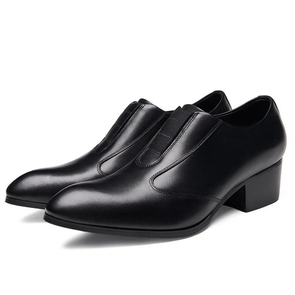 Men Pointed Toe Low Top Oxford Shoes