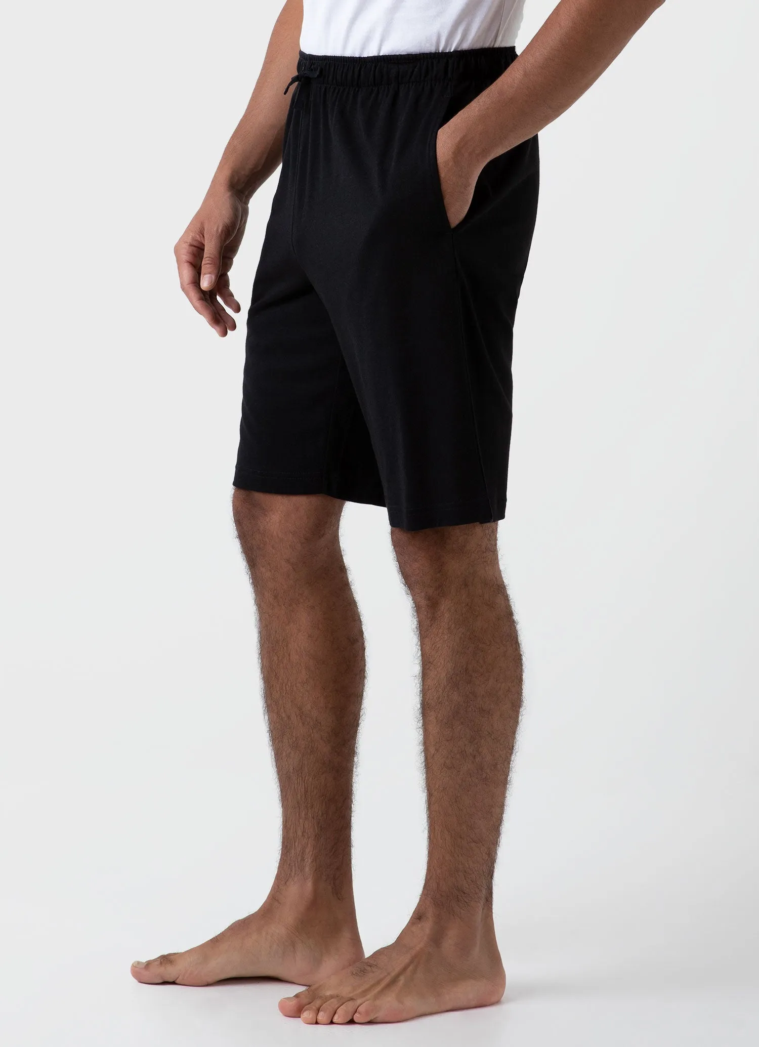 Men's Cotton Modal Lounge Shorts in Black