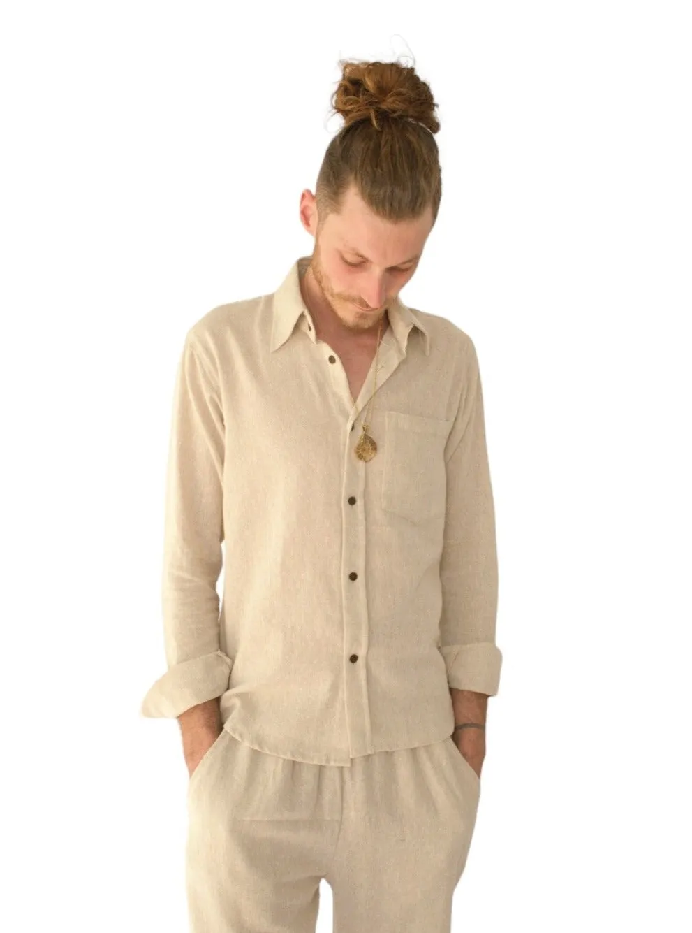 Men's Organic Cotton Long Sleeve Button Down