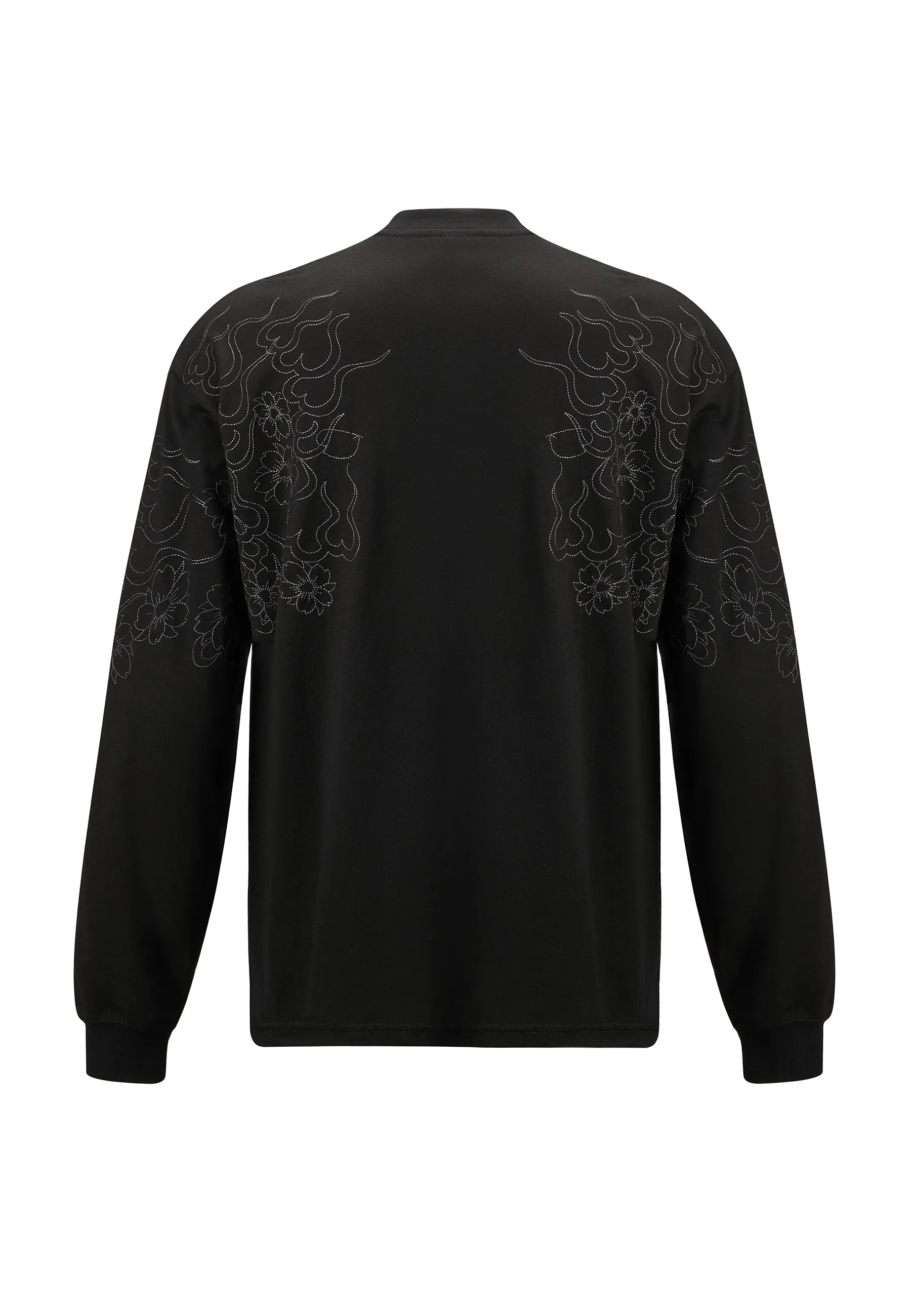 Mens Vintage-Dragon Long Sleeve Tshirt - Black