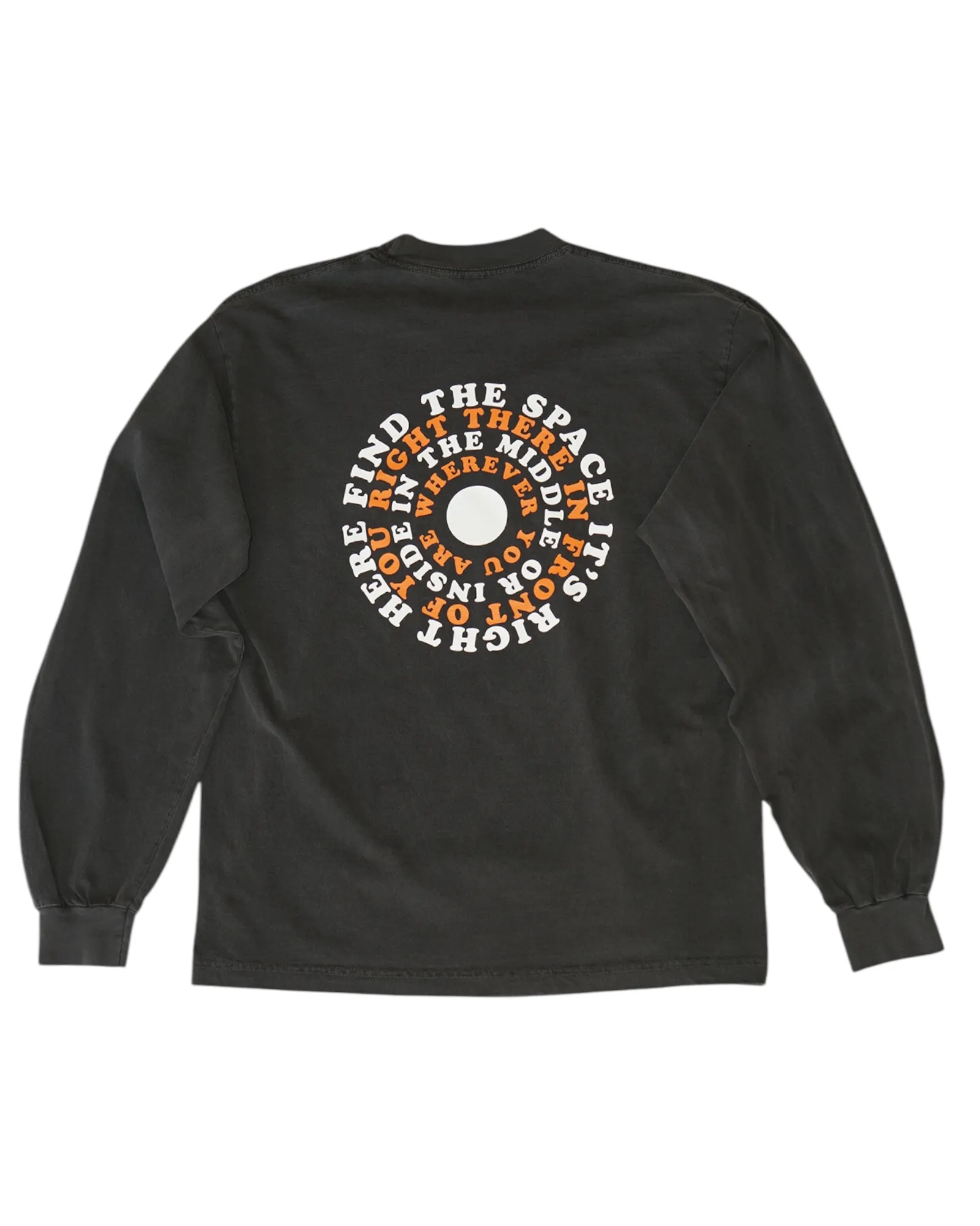 MIDFLD Right Here Long Sleeve Crewneck T-Shirt - Vintage Black