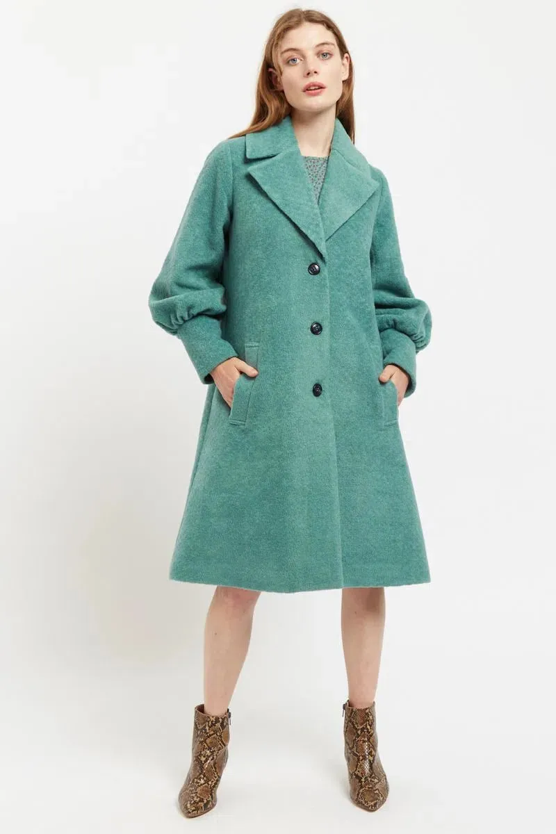 Mischa Statement Sleeve Coat Green