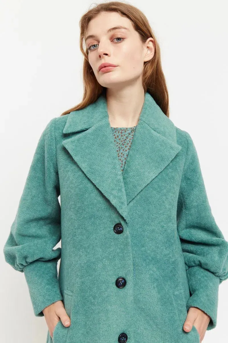 Mischa Statement Sleeve Coat Green