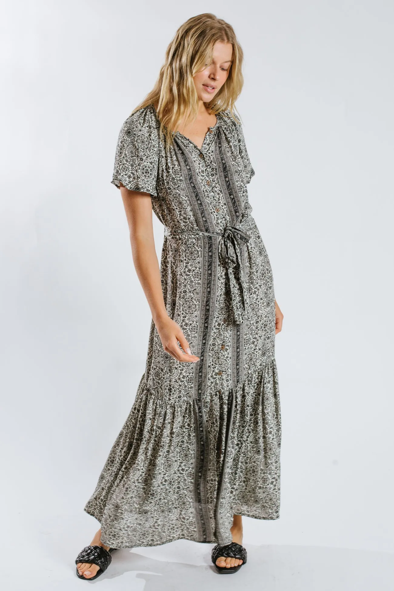 Moulika Belted Maxi Dress